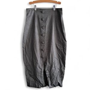 Vintage Y2K Grey Button Midi Skirt Women’s Size 7